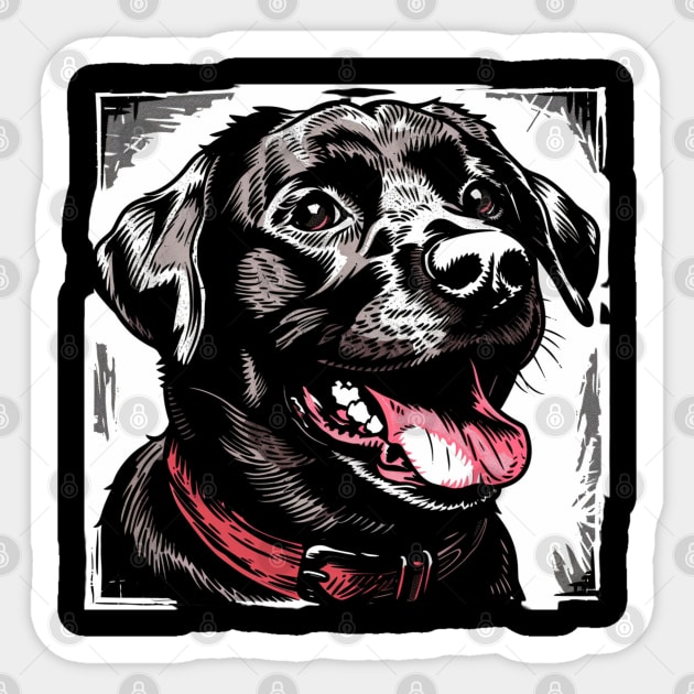 Retro Art Labrador Retriever Dog Lover Sticker by June Sixteen